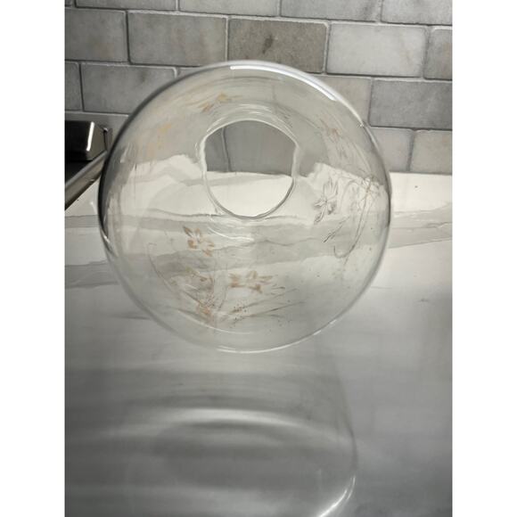 Vintage Pyrex 48 oz Juice Carafe or Pitcher with Gold Floral Design - Picture 2 of 6